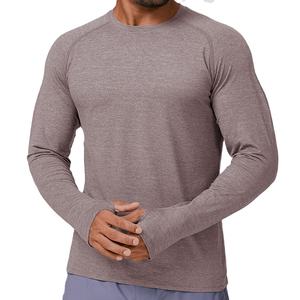 เสื้อยืดคอตตอนผสมสแปนเด็กซ์ คอกลม แขนยาว ระบายอากาศ แห้งเร็ว พรีเมียม สำหรับผู้ชาย - Product Image 1