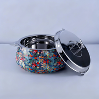 Casserole en acier inoxydable doré, isolée, durable, antiadhésive, avec motif mosaïque, bol de service, couvercle, forme bombée