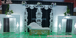 บอสตันแต่งงานหนัง Tufted แผงหลังเวทีหนังแผงทอฉากหลังตกแต่งเวทีตกแต่งงานแต่งงาน - Product Image 6