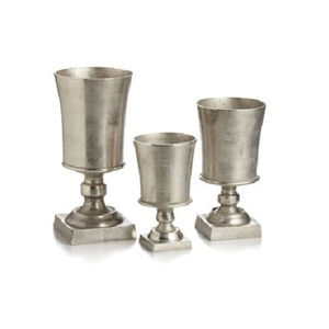 Ensemble de vases à fleurs en aluminium et métal de luxe en laiton antique Jardinières de sol de haute qualité 2 pièces Vintage Color Scheme - Product Image 3