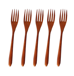 Fourchette à fruits en bois Ustensiles de cuisine en bois rustique Ensemble d'ustensiles Fourchette réutilisable Fourchette en bois avec logo personnalisé en gros - Product Image 1