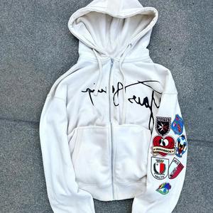 Sudadera con cremallera de lana de algodón de alta calidad Sudadera con capucha con cremallera bidireccional de peso pesado de gran tamaño fabricante personalizado - Product Image 4