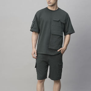 ชุดเสื้อยืดและกางเกงขาสั้นผู้ชายไซส์ใหญ่ ระบายอากาศได้ดี ผลิตจากผ้าฝ้ายออร์แกนิค 100% คุณภาพสูง ชุดลำลองฤดูร้อนสำหรับผู้ชาย เสื้อยืด กางเกงขาสั้น ชุดจ็อกเกอร์ - Product Image 4