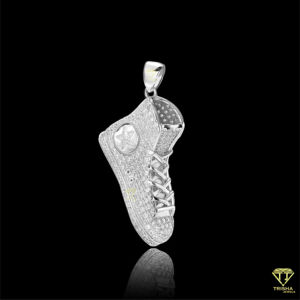 Vente en gros de bijoux hip hop pendentif sneaker glacé avec diamants moissanite et base en laiton pour la fête rock et le bling de tous les jours - Product Image 2