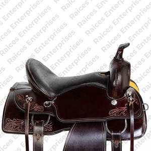 Sillín de caballo Occidental para uso ecuestre hecho en cuero genuino Fabricante al por mayor Sillines de cuero de Carreras de Caballos de alta calidad - Product Image 4