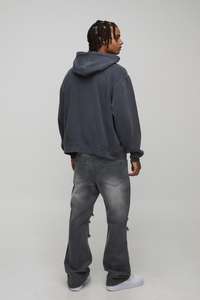 2025มีฮู้ดสำหรับผู้ชายและผู้หญิงเสื้อมีฮู้ดแนวสตรีทแวร์ออกแบบได้ตามต้องการสำหรับการพิมพ์ลายสีทึบเปิดไหล่ - Product Image 3