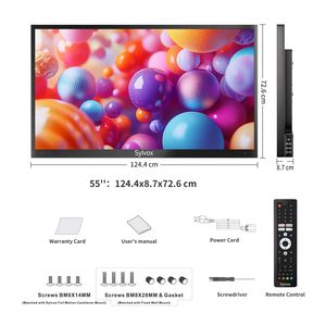 55 Inch Outdoor Smart LED TV 4K UHD 2000 Nits Waterproof IP55 DVB-T2/S2/C Voice Assistant for Pool Gardens - Product Image 3