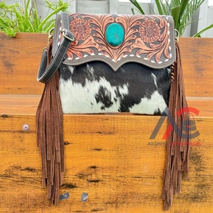 Fashion Women Hand Tooled Leather <b>Handbags</b> Perfect for Everyday Use to carry Genuine Cowhide Leather Customization Shoulder Bag - Product Image 1