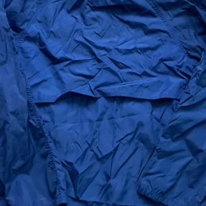 Blue Polyester/Rayon Coated <b>Windbreaker</b> Jacket Detachable Hood Cotton Lining Front Zip Closure Elastic Cuffs Lightweight - Product Image 6