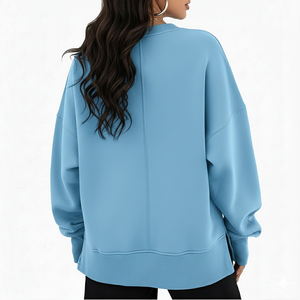 Sudadera de mujer de la mejor calidad 100% algodón de gama alta con estampado de logotipo personalizado dividido ropa de invierno y otoño OEM - Product Image 5