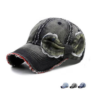 Fashion New Style Custom Embroidery logo <b>Denim</b> Mesh Trucker Cap <b>Hat</b> Snapback Baseball Cap Low Moq - Product Image 3