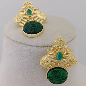 Gajashree Trendy Coin Drop Earrings Set Latón pesado Personalizable Patrón moderno Producto a granel - Product Image 1