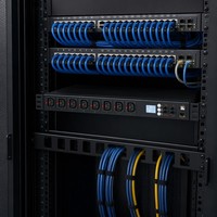 PDU intelligent 1U de 19 pouces avec 8 prises C13 et écran LCD de surveillance, boîtier de distribution réseau 16A 240V