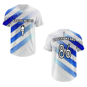 ODM เสื้อเจอร์ซีย์เบสบอลผู้ชายมีหลายขนาดและสีแขนสั้นระบายอากาศติดกระดุมหน้า - Product Image 3