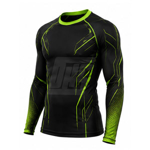Wholesale Men Rash Guard <b>Long</b> <b>Sleeve</b> <b>Compression</b> <b>Shirt</b> Custom Sublimation Athletic Sportswear For Gym Fitness Training Running - Product Image 3