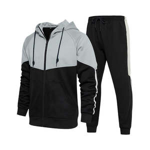 Fitness Wear Men's Solid Color Windbreaker Tracksuit With Pockets Lightweight <b>100</b>% Cotton Tracksuits for Men - Product Image 1