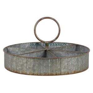 Ustensiles de cuisine à 4 cloisons Outils Plateau de sécurité alimentaire Matériau galvanisé Forme carrée Maison et café Plateau de service de restauration rapide en Inde - Product Image 4