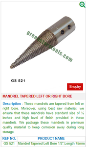 Mandrin conique alésage gauche ou droit GS 521 outils de bijoux pour outils de bijoux - Product Image 2