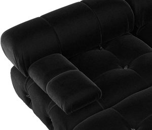 Sofa sectionnel modulaire exclusif de 104 pouces, canapé réversible en forme de L en velours-Salon minimaliste moderne, noir - Product Image 3