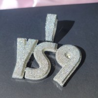 Colgante de Plata 925 Personalizado con Nombre Grande y Diamantes de Moissanita VVS, Chapado en Oro, Estilo Hip Hop, Joyería para Hombre para Fiestas
