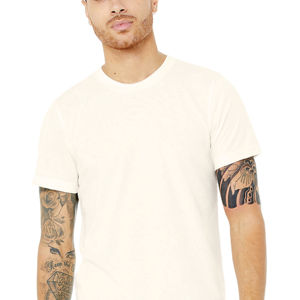 50% Poly 25% Airlume T-Shirt à manches courtes en coton peigné avec anneau 25% rayonne 40 simple 3.8 oz solide naturel unisexe Triblend - Product Image 4