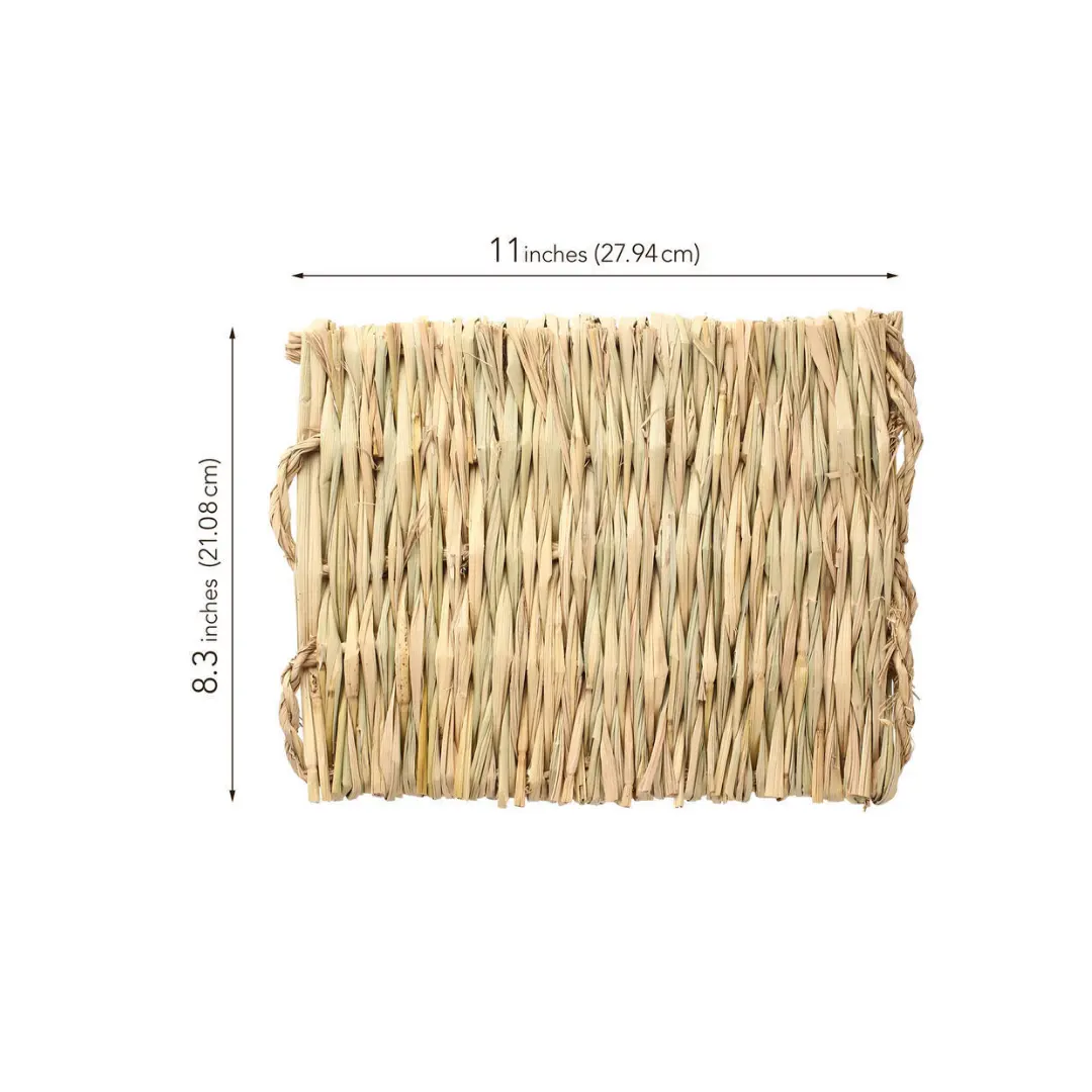 Natürliche Gras matte für Kaninchen Bunny Woven Hay Mat Bettwäsche Bunny Chew Essbare Cage Liner Stroh Ruhe matten Käfige