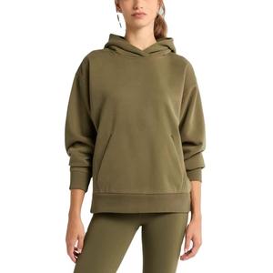 Chándal de lana con capucha de peso pesado para mujer, conjunto de dos piezas, transpirable, de secado rápido, diseño personalizable, Color sólido, Vintage, para correr - Product Image 1