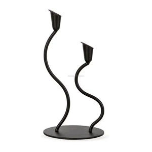 Portavelas de diseño tallado en negro, muestra de Metal disponible, decoración de vacaciones transparente, estampado europeo, decoración de boda hecha a mano - Product Image 6