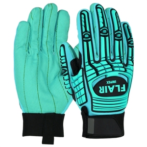TPR Impact Protection Safety Glove with <b>Corded</b> Cotton Palm and Spandex Back Daily Use - Product Image 5