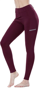 HORSE RIDING BREECHES EQUESTRIAN PANTS JODHPURS HIGH WAIST WOMENS FULL SEAT <b>KNEE</b> <b>PATCH</b> WINTER WATERPROOF COMPRESSION - Product Image 5