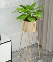 Pot de fleur décoratif artistique en fer chromé longues jambes conception minimaliste moderne taille personnalisable écologique légère
