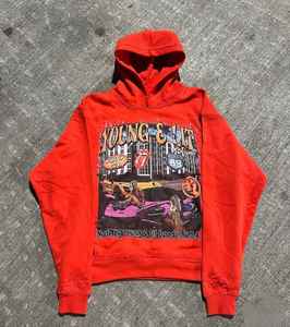 เสื้อมีฮู้ดพิมพ์ลายสกรีนผ้าฝ้ายแบบกำหนดเองสีจางเสื้อมีซิปสำหรับสตรีทแวร์ - Product Image 2