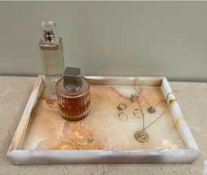 Decoración elegante para el hogar, platos para servir de ónix y mármol muy demandados, bandejas de tocador, material natural, decoración elegante para el hogar - Product Image 6