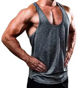 Wholesale Custom Design With Gym Sport Breathable Fitness Ribbed Casual Tank Top With Round Hem