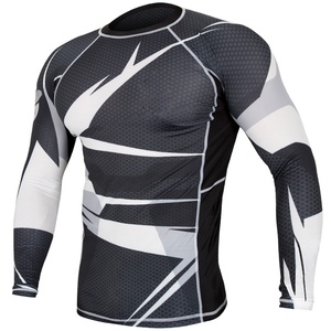 Vente en gros de Rash Guard à manches longues personnalisé pour hommes BJJ MMA Jiu Jitsu Compression Shirt Mens Grappling Rash Guard Sportswear - Product Image 1