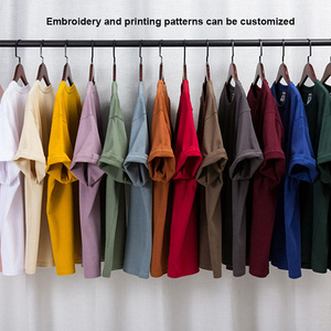 Venta al por mayor de encargo de peso pesado de gran tamaño Camiseta para los hombres de cuello redondo 100% algodón lienzo de buena calidad - Product Image 6