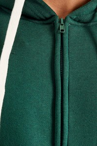 Sweat-shirt à capuche zippé vert pour homme, coupe classique, 100 % coton molletonné, décontracté, pour l'automne, vente en gros, fabricant OEM - Product Image 3