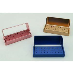 Caja organizadora de fresas dentales de 30 orificios de aluminio, soporte de fresas autoclavable - Product Image 6