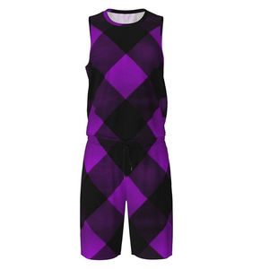 Conjuntos de uniformes de baloncesto para hombres de último diseño, ropa deportiva de poliéster transpirable, uniforme sublimado de cuello redondo para adultos de talla grande - Product Image 4