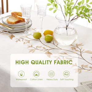 Embroidered Tablecloth for Dining <b>Table</b>,Dust Proof Spillproof Soil Resistant Cotton Linen Rectangle <b>Table</b> <b>Cloths</b> OEM - Product Image 4