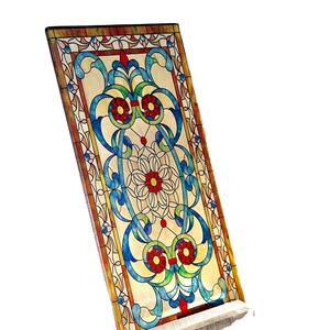Panneau décoratif en verre teinté de cathédrale d'art trempé de modèle CG-01 pour des portes/fenêtres intérieures d'escalier de salle de bains - Product Image 6