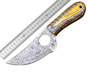 Couteau de survie en acier Damas pour Bushcraft et extérieur extrême Couteau en acier Damas Full Tang avec étui en cuir Offre Spéciale - Product Image 4