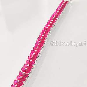 Pulsera de Mujer con Piedra Preciosa de Rubí Natural, Piedra de Nacimiento de Julio, Regalo de Compromiso, Regalo de Navidad, Joyería Hecha a Mano, Pulsera de Plata de Ley 925 - Product Image 4