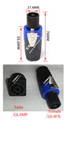 Adaptateur de connexion verrouillable SpeakON NL4 pour système PA 4 pôles, prise mâle/femelle 4 cœurs, contact en cuivre, noir, 40A