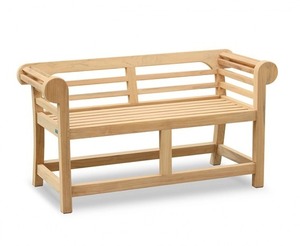 Banc en teck Malboro à dossier bas, moderne, minimaliste, durable, résistant à l'eau, pour l'extérieur, les hôtels, les restaurants, les appartements, les parcs, 3 places - Product Image 2