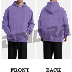 Sweat à capuche violet pour homme, coupe ample et décontractée, tissu doux et respirant, style streetwear, style urbain décontracté quotidien, pièce essentielle - Product Image 4