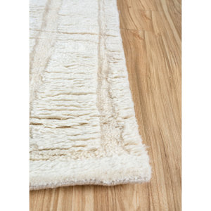 พรมขนสัตว์สีงาช้าง Zuri ทอมือ รูปทรงสี่เหลี่ยมผืนผ้าขนาดใหญ่ ลายทาง สำหรับตกแต่งห้องนั่งเล่นหรือทางเดิน รุ่น Ra-1116 - Product Image 4