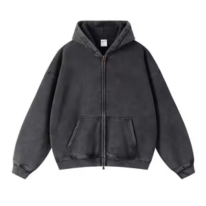 Sweat à capuche zippé de classe pour hommes, coupe régulière, 400GSM, 100% coton décontracté, coupe confortable pour hommes au meilleur prix - Product Image 3