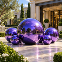 Boule de miroir gonflable violette réutilisable grande bulle ballon décoration gonflable boule de miroir de sphère en métal