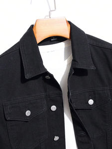 Veste en jean rembourrée de duvet personnalisable pour homme avec capuche style sport pour l'extérieur - Product Image 3